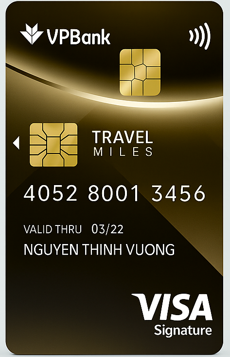 Thẻ VPBank Travel Miles Visa tích dặm bay